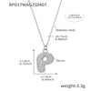 Wholesale Hip Hop Light Luxury Geometric Letter Zircon Stainless Steel Necklace With Electroplating