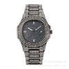 Wholesale Hip Hop Men's Alloy Strap Rectangle Dial Full Diamond Quartz Calendar Watch