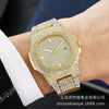 Wholesale Hip Hop Men's Alloy Strap Rectangle Dial Full Diamond Quartz Calendar Watch