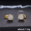 Wholesale Hip Hop Men's Earrings Copper Geometric Micro Inlaid Zircon Electroplated