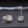 Wholesale Hip Hop Men's Earrings Copper Geometric Micro Inlaid Zircon Electroplated