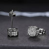 Wholesale Hip Hop Men's Earrings Copper Geometric Micro Inlaid Zircon Electroplated