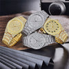 Wholesale Hip Hop Men's Quartz Watch With Printed Logo Alloy Case And Strap Round Dial