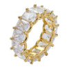 Wholesale Hip Hop Men's Ring Copper Geometric Microinlaid Zircon