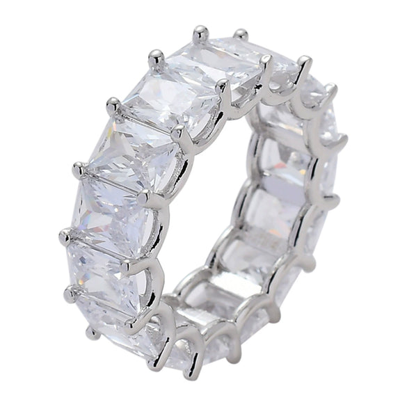 Wholesale Hip Hop Men's Ring Copper Geometric Microinlaid Zircon