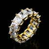 Wholesale Hip Hop Men's Ring Copper Geometric Microinlaid Zircon