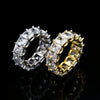 Wholesale Hip Hop Men's Ring Copper Geometric Microinlaid Zircon