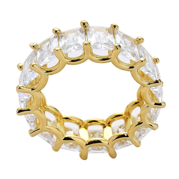 Wholesale Hip Hop Men's Ring Copper Geometric Microinlaid Zircon