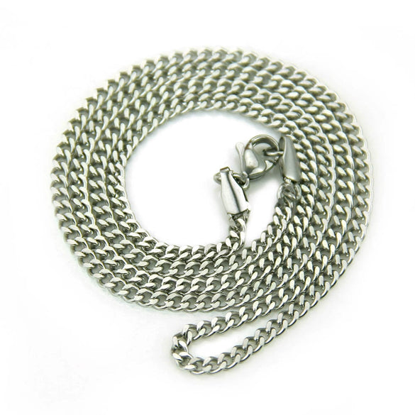 Wholesale Hip Hop Men's Stainless Steel Geometric Cuban Chain Necklace With Vacuum Plating
