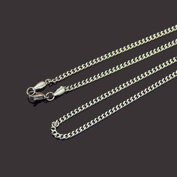 Wholesale Hip Hop Men's Stainless Steel Geometric Cuban Chain Necklace With Vacuum Plating