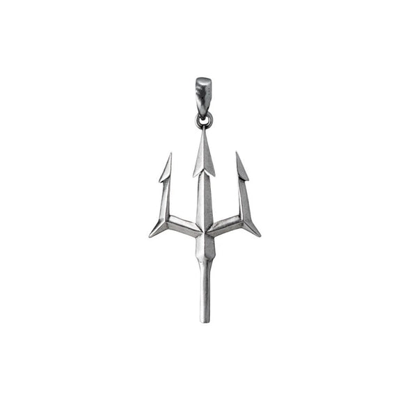 Wholesale Hip Hop Necklace Copper And Titanium Steel Trident Pendant With Geometric Pattern Electroplating Cuban Chain