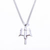 Wholesale Hip Hop Necklace Copper And Titanium Steel Trident Pendant With Geometric Pattern Electroplating Cuban Chain