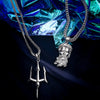 Wholesale Hip Hop Necklace Copper And Titanium Steel Trident Pendant With Geometric Pattern Electroplating Cuban Chain