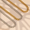 Wholesale Hip Hop Personality Cuban Chain Necklace Stainless Steel 18K Gold Plated Geometric Style Polished Chain For Women