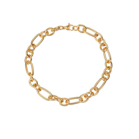 Wholesale Hip Hop Punk Unisex Geometric Stainless Steel Chain Bracelet Jewelry With Electroplating