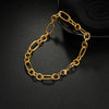 Wholesale Hip Hop Punk Unisex Geometric Stainless Steel Chain Bracelet Jewelry With Electroplating
