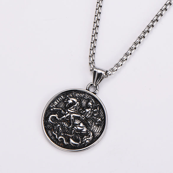 Wholesale Hip Hop Retro Pendant Necklace Stainless Steel Electroplated