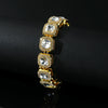 Wholesale Hip Hop Rhinestone Geometric Pattern Diamond Stitching Square Bracelet For Men And Women