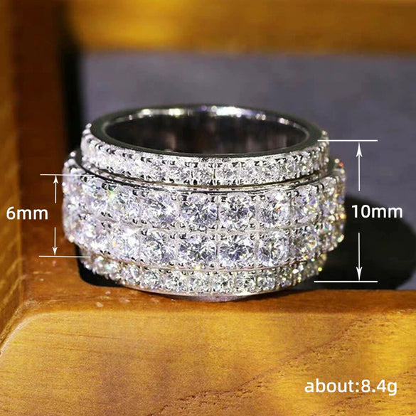Wholesale Hip Hop Ring Copper Unisex Geometric Inlaid Zircon