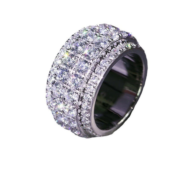 Wholesale Hip Hop Ring Copper Unisex Geometric Inlaid Zircon