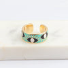 Wholesale Hip Hop Ring Female Devil's Eye Gold Plated Copper Ring