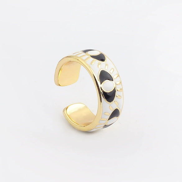 Wholesale Hip Hop Ring Female Devil's Eye Gold Plated Copper Ring