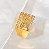 Wholesale Hip Hop Ring Titanium Steel Gold Plated Geometric U Shaped