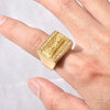 Wholesale Hip Hop Ring Titanium Steel Gold Plated Geometric U Shaped