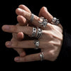 Wholesale Hip Hop Ring Zinc Alloy Distressed Animal Zodiac Geometric Design