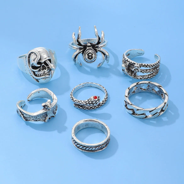 Wholesale Hip Hop Ring Zinc Alloy Distressed Animal Zodiac Geometric Design