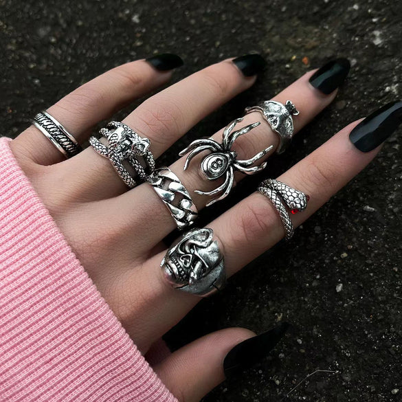Wholesale Hip Hop Ring Zinc Alloy Distressed Animal Zodiac Geometric Design