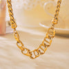 Wholesale Hip Hop 316L Stainless Steel Electroplated Geometric Pattern Light Luxury Style Women's Chain Necklace
