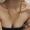Wholesale Hip Hop 316L Stainless Steel Electroplated Geometric Pattern Light Luxury Style Women's Chain Necklace