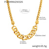 Wholesale Hip Hop 316L Stainless Steel Electroplated Geometric Pattern Light Luxury Style Women's Chain Necklace