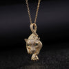 Wholesale Hip Hop Style Animal Pattern Copper Inlaid Zircon Goldplated Pendant Necklace