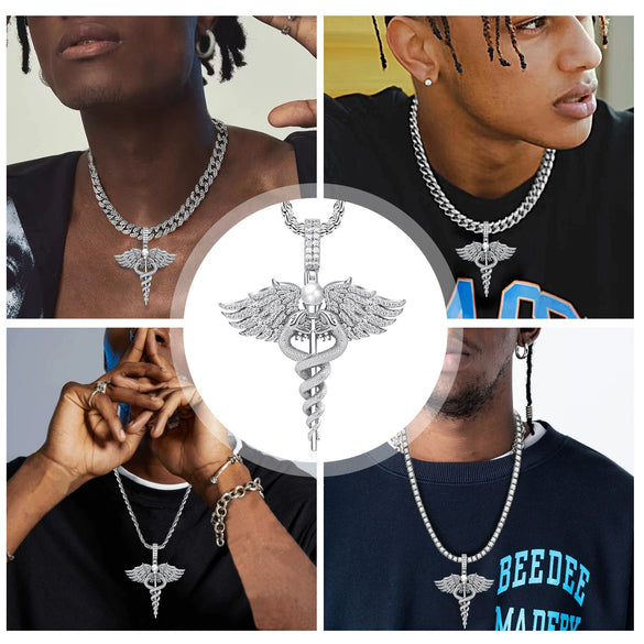 Wholesale Hip Hop Style Animal Zodiac Copper Zirconia Pendant Necklace For Men