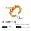 Wholesale Hip Hop Style Color Chain Ring And Bracelet In Stainless Steel With Geometric Pattern And Electroplating