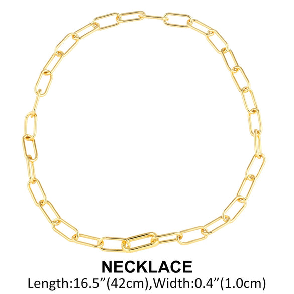 Wholesale Hip Hop Style Copper 18K Gold Plated Geometric Necklace
