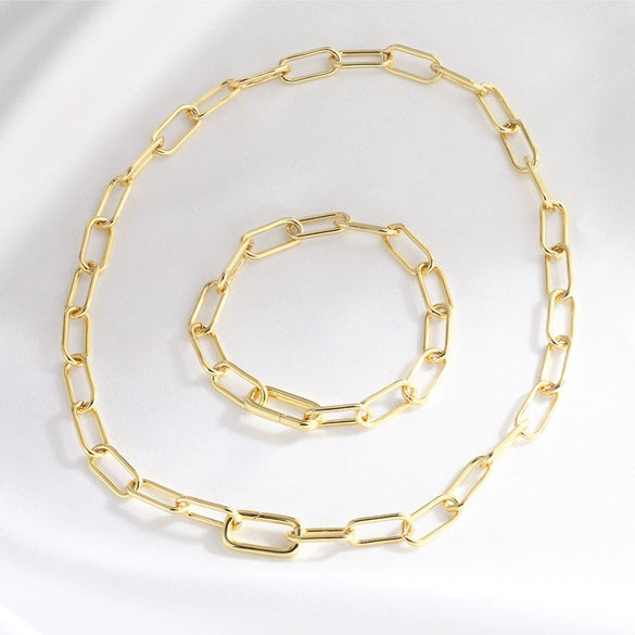 Wholesale Hip Hop Style Copper 18K Gold Plated Geometric Necklace