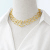 Wholesale Hip Hop Style Copper 18K Gold Plated Geometric Necklace