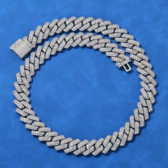 Wholesale Hip Hop Style Copper Rhombus Cuban Chain Necklace Unisex