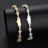 Wholesale Hip Hop Style Copper Tennis Chain Zircon Necklace And Bracelet Jewelry Unisex