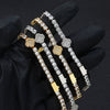 Wholesale Hip Hop Style Copper Zircon Tennis Chain Four Leaf Clover Necklace And Bracelet Jewelry