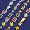 Wholesale Hip Hop Style Gemstone And Zircon Inlaid Copper Necklace And Bracelet Jewelry
