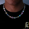 Wholesale Hip Hop Style Gemstone And Zircon Inlaid Copper Necklace And Bracelet Jewelry