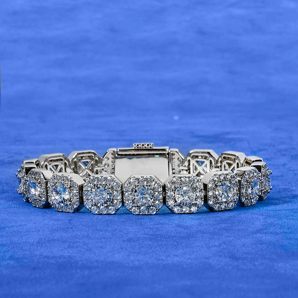 Wholesale Hip Hop Style Geometric Copper Zircon Inlaid Bracelet