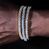 Wholesale Hip Hop Style Geometric Copper Zirconia Tennis Chain Bracelet Jewelry