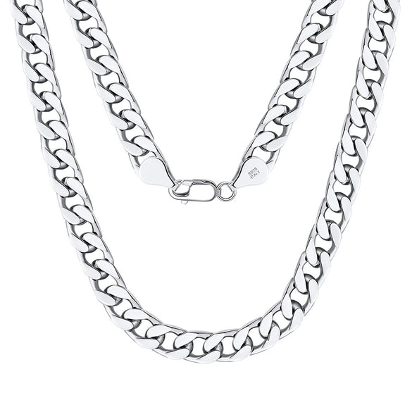 Wholesale Hip Hop Style Geometric Pattern S925 Sterling Silver Cuba Chain Necklace For Men And Women
