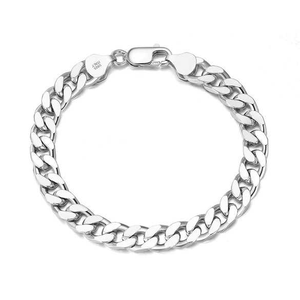 Wholesale Hip Hop Style Geometric Pattern S925 Sterling Silver Cuba Chain Necklace For Men And Women