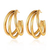 Wholesale Hip Hop Style Geometric Stainless Steel Earrings 18K Gold Plated
